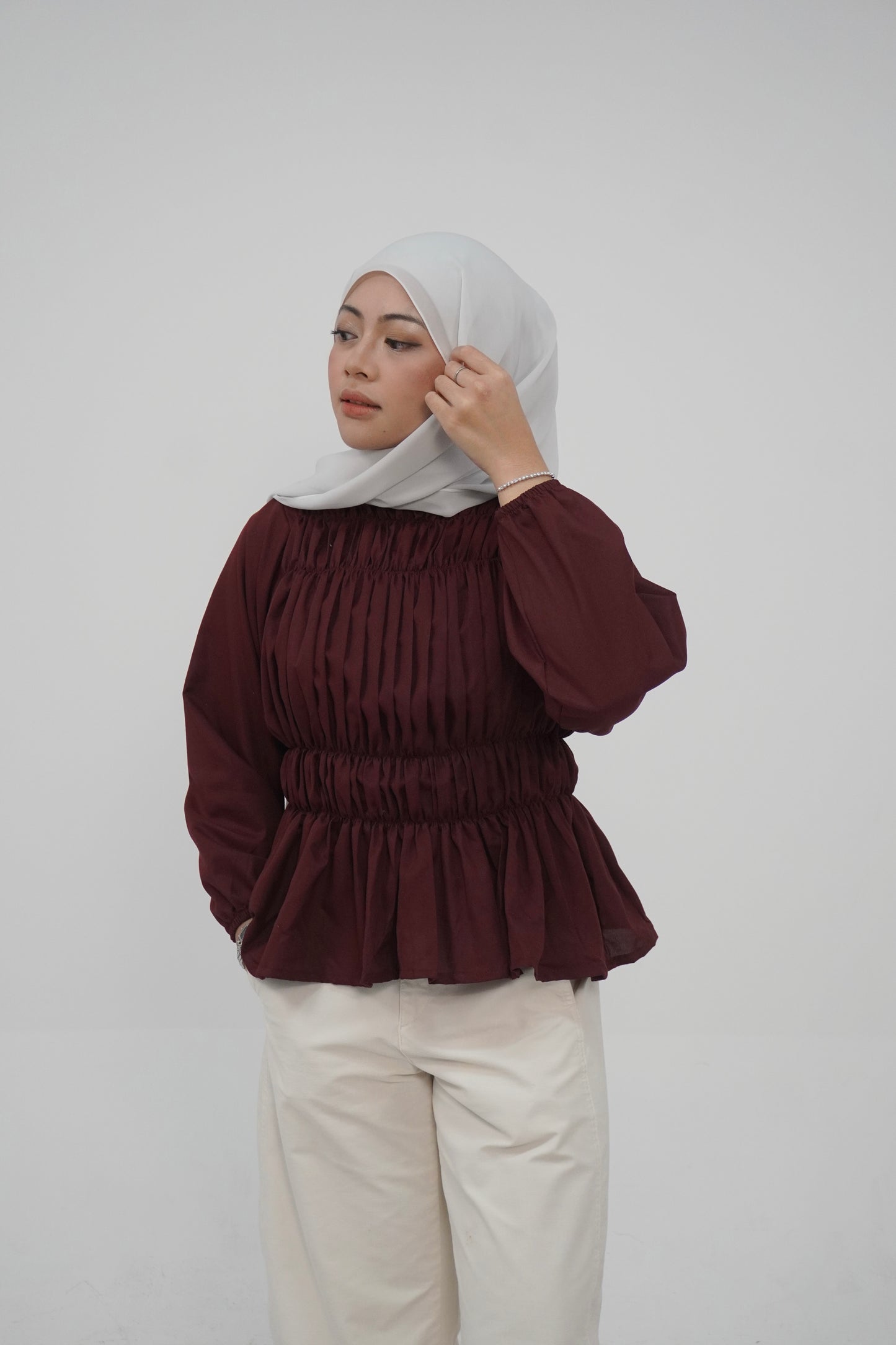 Sophia Shirred Blouse