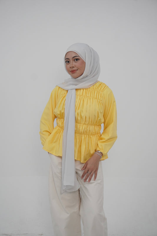 (DEFECT) Sophia Shirred Blouse