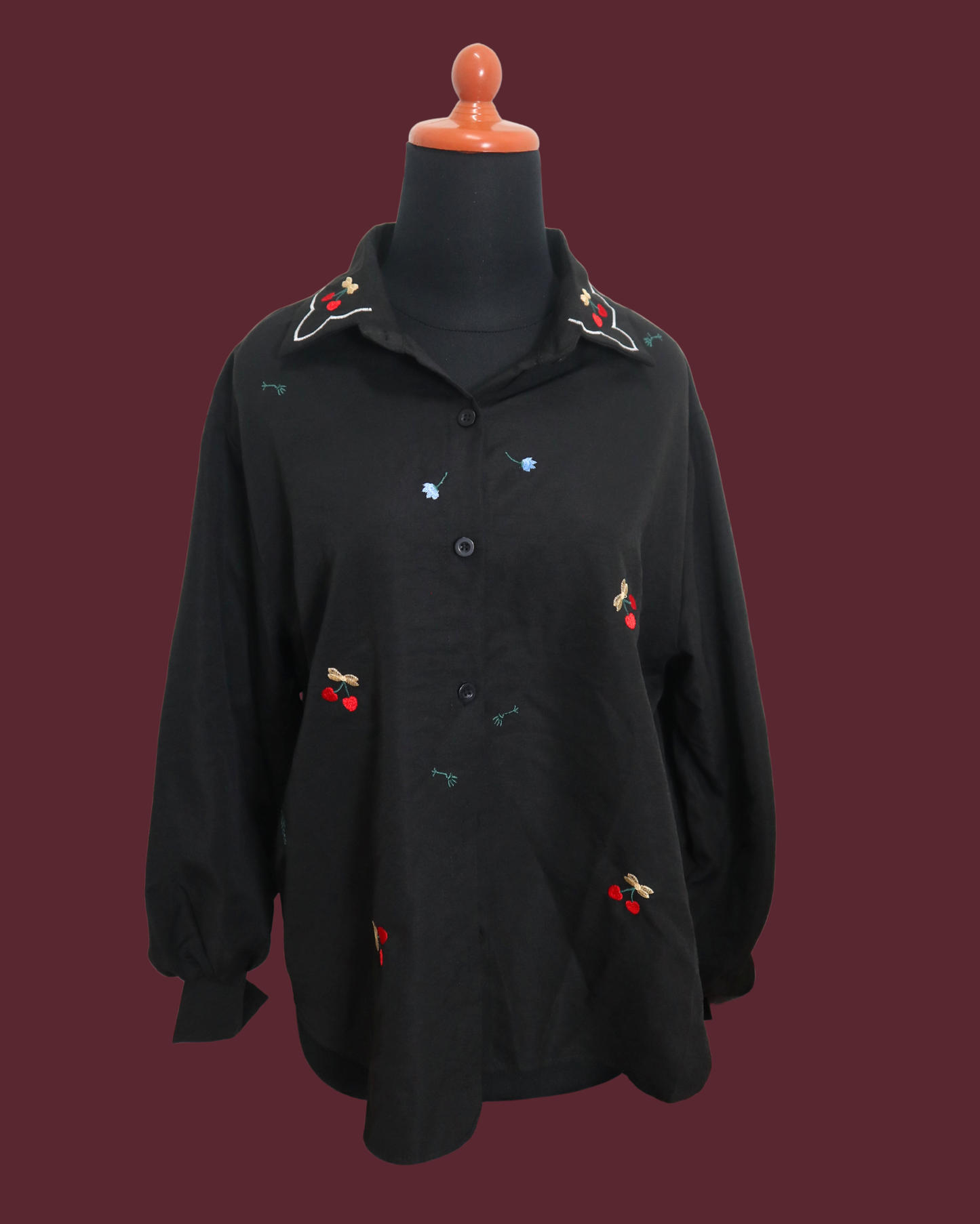 Unworn Cherry Embroidered Top