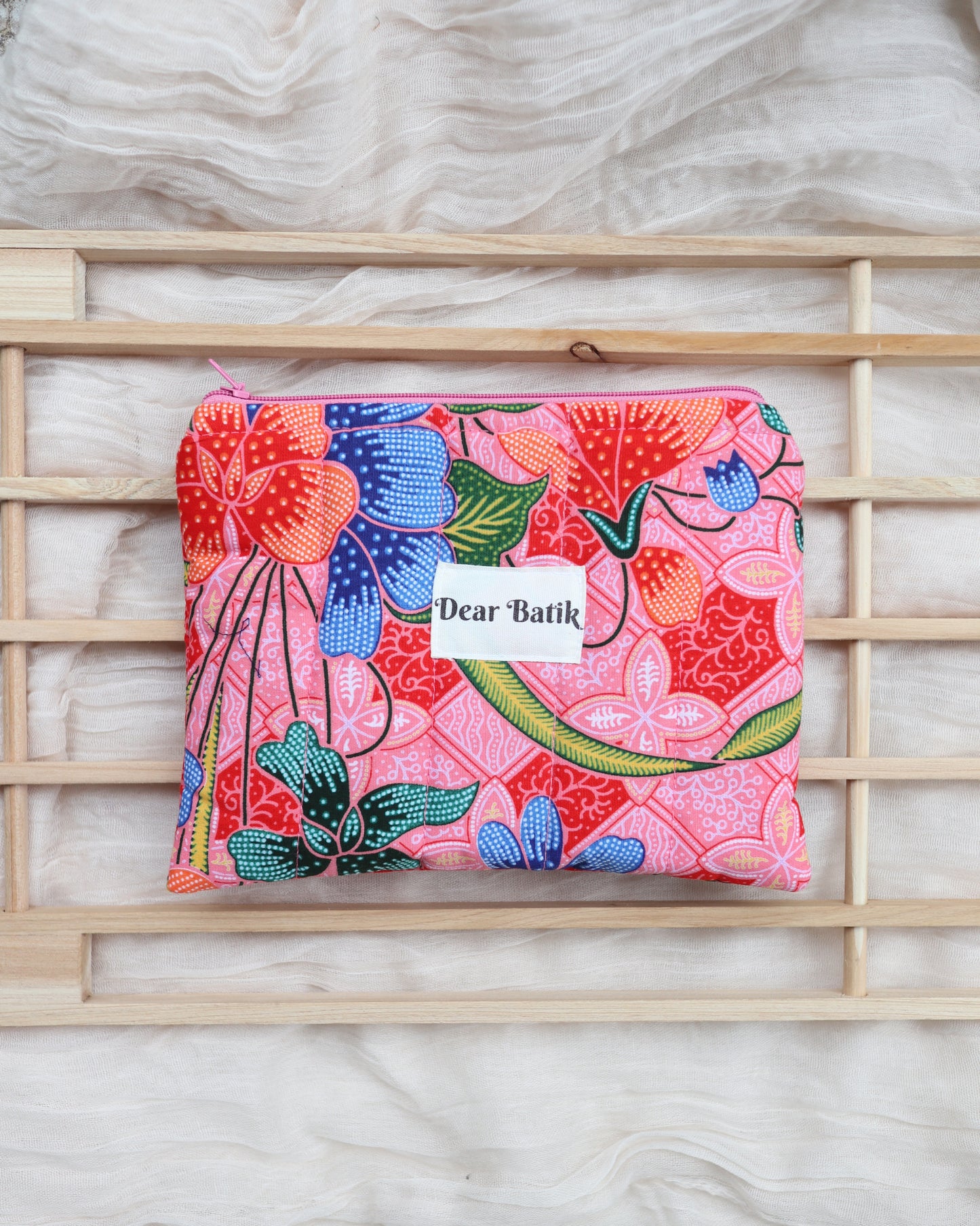 Medium Padded Batik Pouch