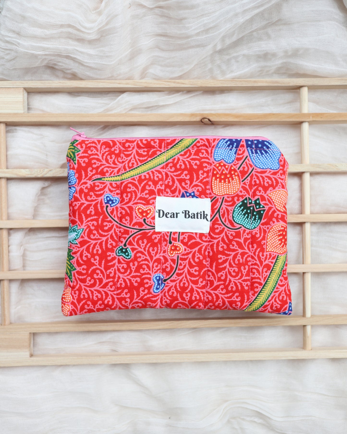Medium Padded Batik Pouch