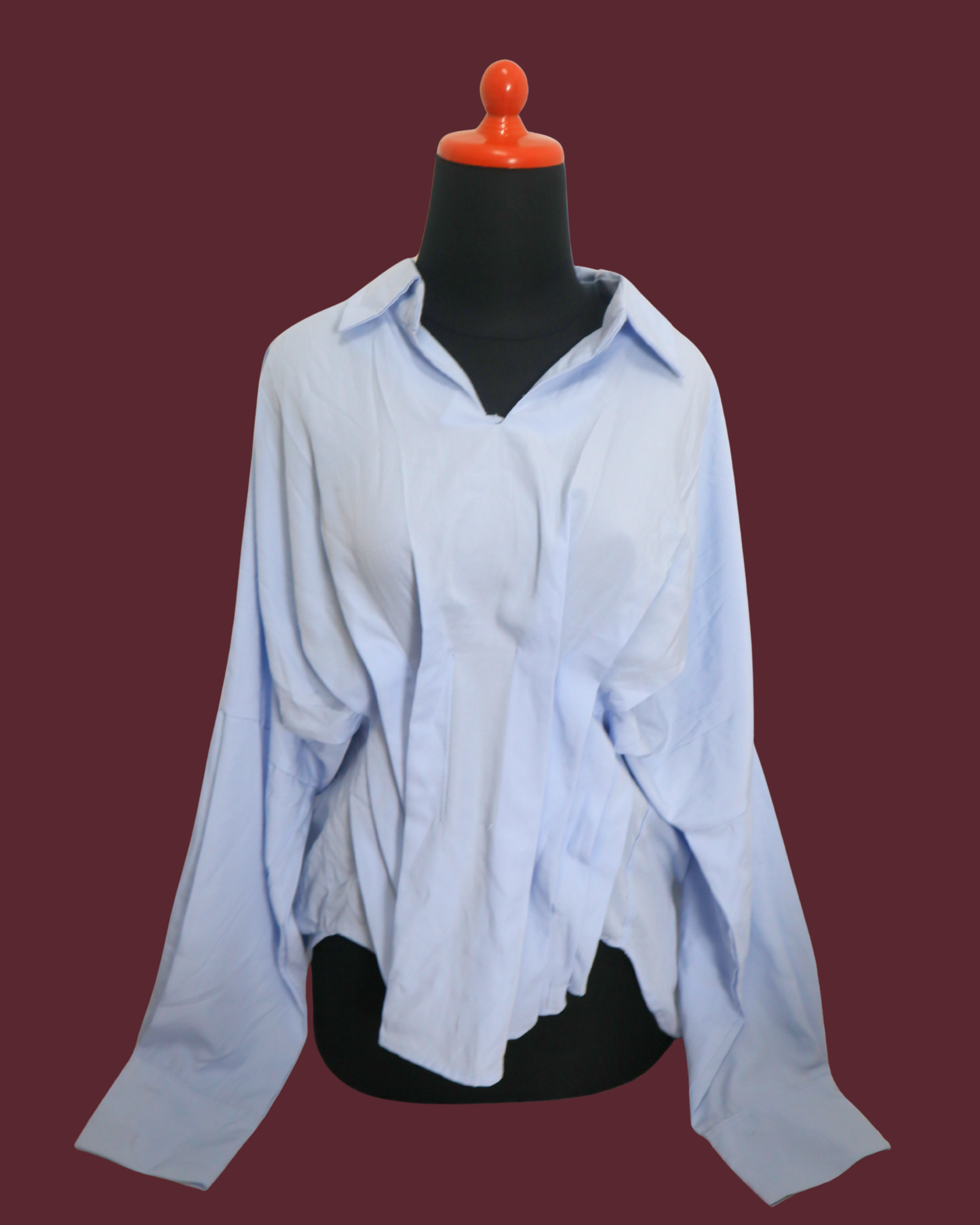 Unworn Blue Pleated Top